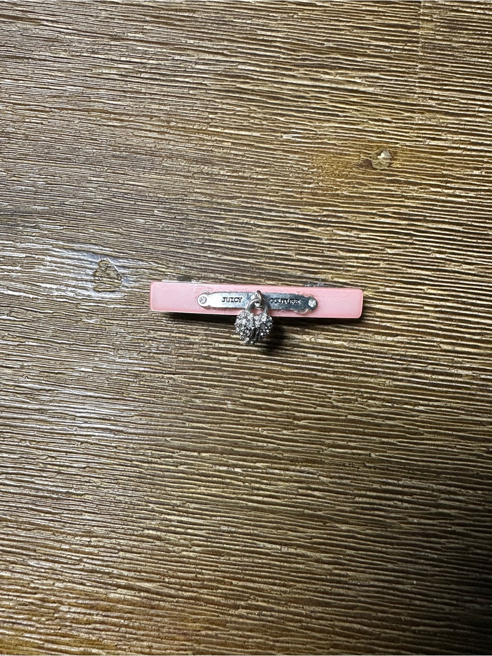 Juicy Couture Light Pink silver heart Hair clip